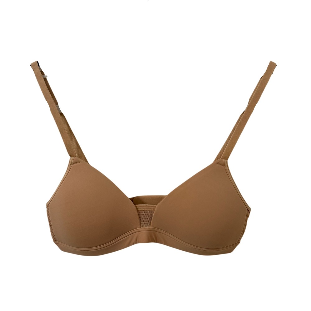 Pepper Classic Wireless Bra Tan Nude Size XXS Small Bust Minimalist Mesh Detail